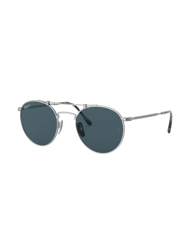 Ray Ban RB8147M 9165 Round Titanium Negro Polarizado Plata | Sunnie...