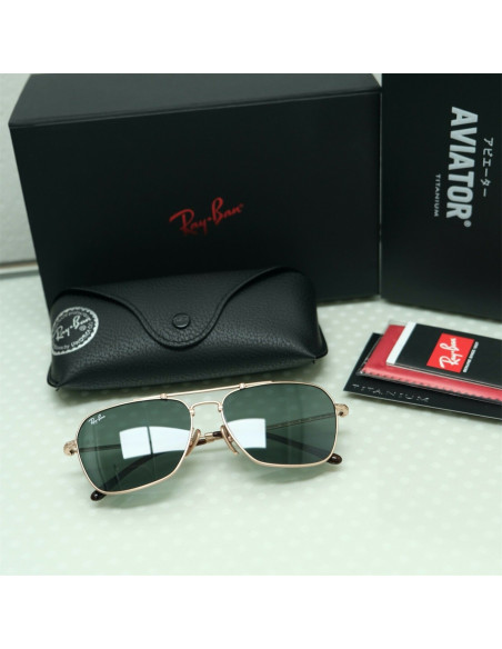 Ray Ban RB8136 913658 Caravan Titanium Negro G-15 Dorado | Sunnies.uno