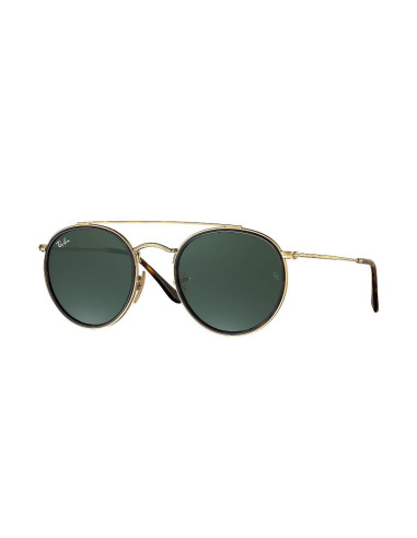 Ray Ban Rb3647n 001 Round Double Bridge Negro G-15 Dorado | Sunnies.uno