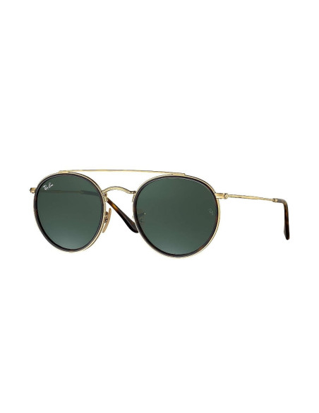 Ray Ban Rb3647n 001 Round Double Bridge Negro G-15 Dorado | Sunnies.uno