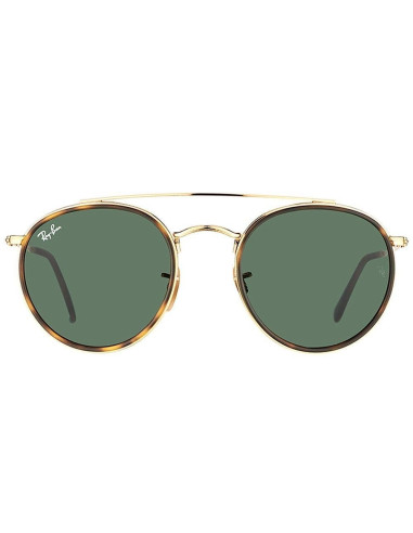 Ray Ban Rb3647n 001 Round Double Bridge Negro G-15 Dorado | Sunnies.uno