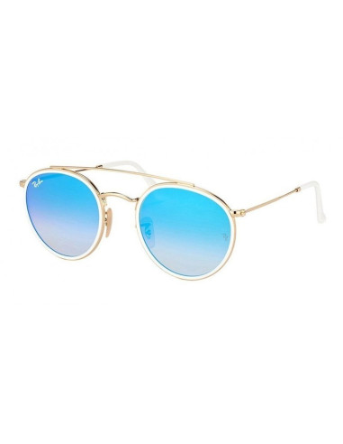Ray Ban Rb3647n 001 Round Double Bridge Negro G-15 Dorado | Sunnies.uno