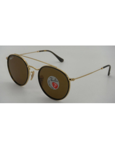Ray Ban Rb3647n 001 Round Double Bridge Negro G-15 Dorado | Sunnies.uno