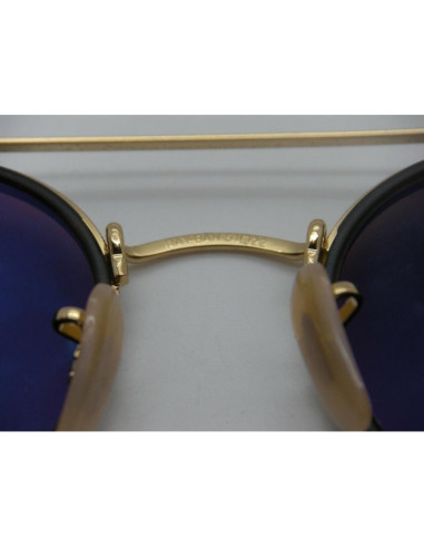 Ray Ban Rb3647n 001 Round Double Bridge Negro G-15 Dorado | Sunnies.uno