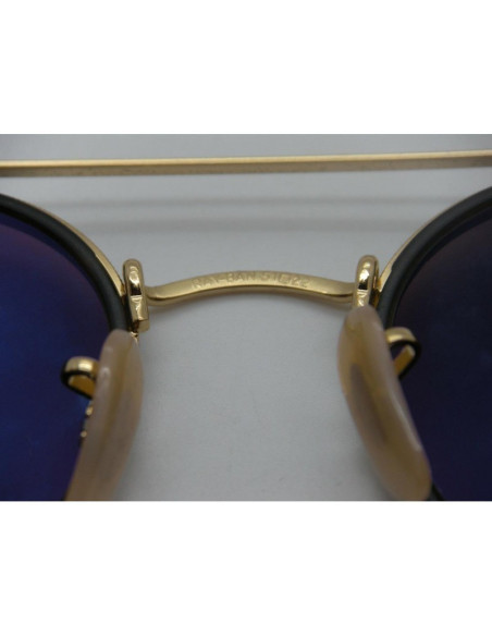 Ray Ban Rb3647n 001 Round Double Bridge Negro G-15 Dorado | Sunnies.uno