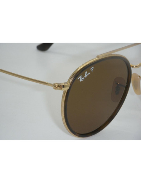 Ray Ban Rb3647n 001 Round Double Bridge Negro G-15 Dorado | Sunnies.uno