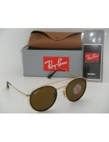 Ray Ban Rb3647n 001 Round Double Bridge Negro G-15 Dorado | Sunnies.uno