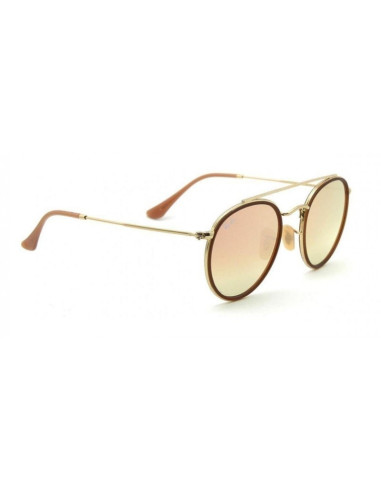 Ray Ban Rb3647n 001 Round Double Bridge Negro G-15 Dorado | Sunnies.uno