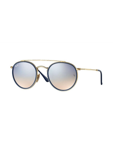 Ray Ban Rb3647n 001 Round Double Bridge Negro G-15 Dorado | Sunnies.uno