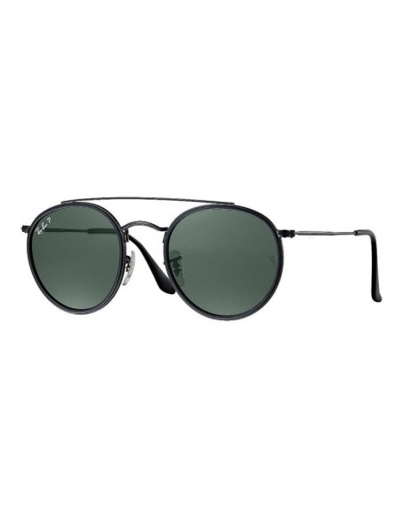 Ray Ban Rb3647n 001 Round Double Bridge Negro G-15 Dorado | Sunnies.uno