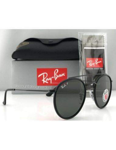 Ray Ban Rb3647n 001 Round Double Bridge Negro G-15 Dorado | Sunnies.uno