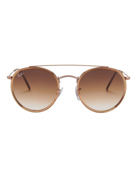 Ray Ban Rb3647n 001 Round Double Bridge Negro G-15 Dorado | Sunnies.uno