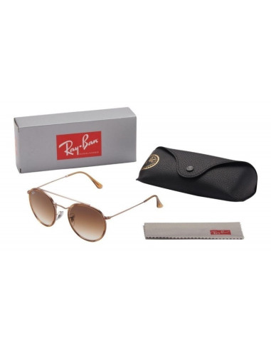Ray Ban Rb3647n 001 Round Double Bridge Negro G-15 Dorado | Sunnies.uno