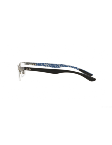 Ray Ban Oftalmico Rb8412 2502 Square Azul Fibra De Carbono