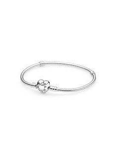 brazalete pandora de cadena de serpiente con cierre de corazón