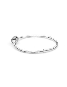 Brazalete Pandora Moments cadena de serpiente con broche de pavé centelleante 590723cz 2