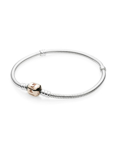 Brazalete Pandora Moments de cadena de serpiente broche de Barril Oro Rora 580702