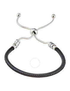 Brazalete Pandora Moments deslizante de cuero negro 597225CBK