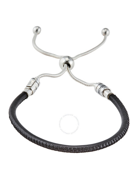 Brazalete Pandora Moments deslizante de cuero negro 597225CBK