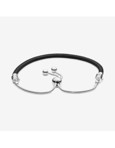 Brazalete Pandora Moments deslizante de cuero negro 597225CBK 2