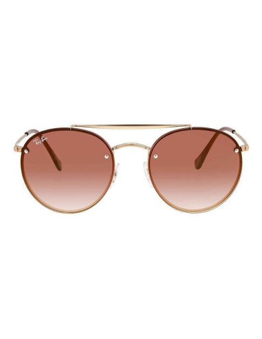 Ray Ban Rb3614n 91410t Round Double Bridge Blaze Rosa Dorado | Sunn...