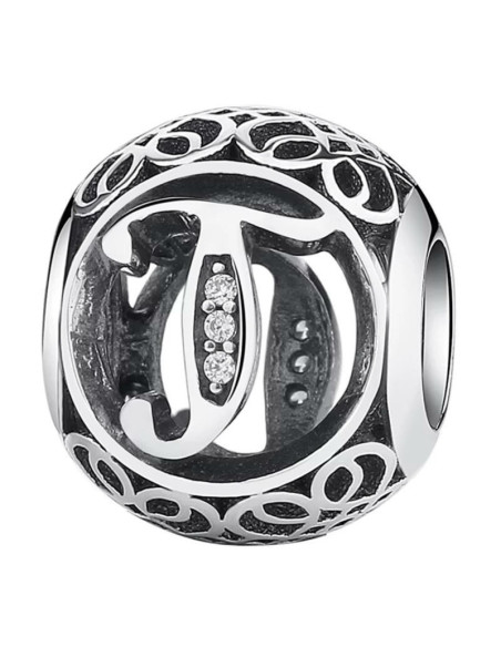 Charm Pandora Letra T Vintage 791864cz pa73