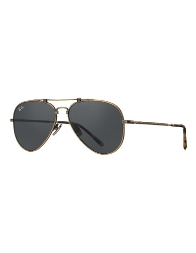 Ray Ban Rb8125 913757 Aviator Titanium Antique Gold Grey | Sunnies.uno