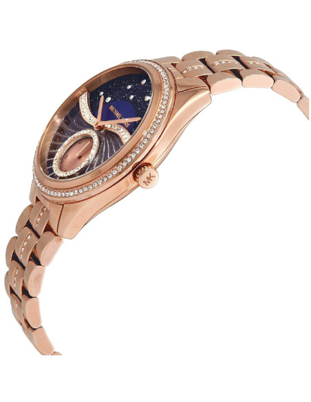 Michael Kors Lauryn Crystal cuarzo esfera negra reloj MK3723