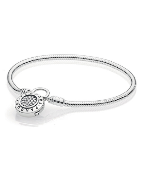 Brazalete Pandora Moments Pavé de cadena de serpiente con cierre de candado 597092CZ