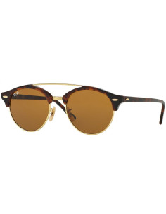 Ray Ban Rb4346 901 Clubround Double Bridge Negro G-15 Dorado | Sunn...