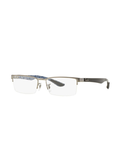 Ray Ban Oftalmico Rb8412 2502 Square Azul Fibra De Carbono