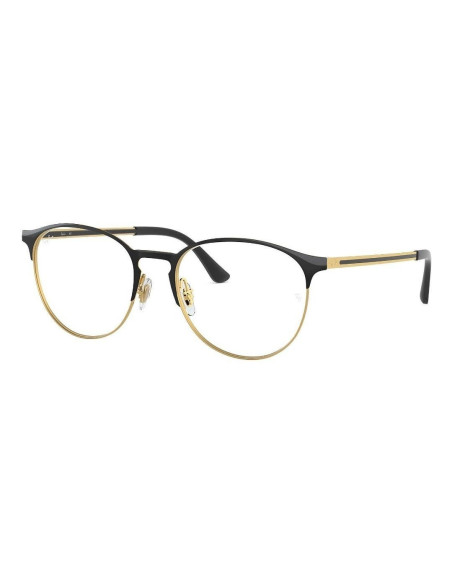 Ray Ban Oftalmico Rb6375 2890 Round Metal Dorado Negro Icon | Sunni...