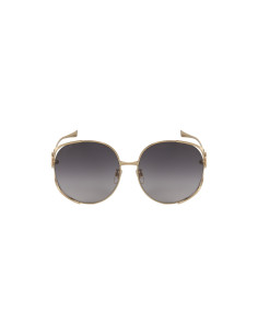 Gucci GG0225S 001 Oval Oversized Gris degradado Dorado 2