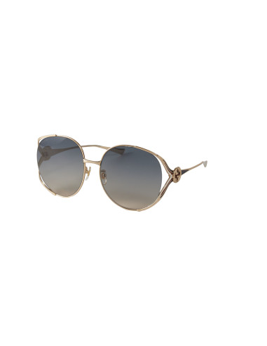 Gucci GG0225S 004 Oval Oversized Azul degradado Dorado