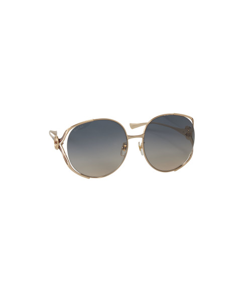 Gucci GG0225S 004 Oval Oversized Azul degradado Dorado