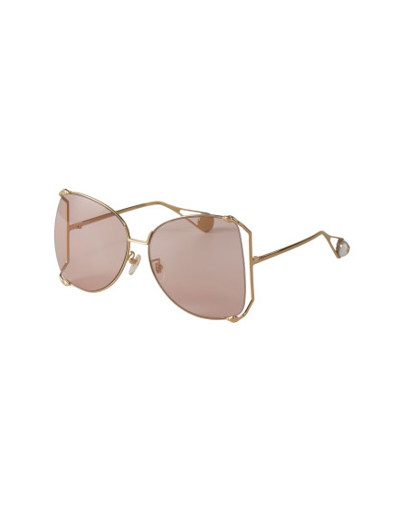 Gucci GG0252S 004 Square Shape Rosa transparente Dorado