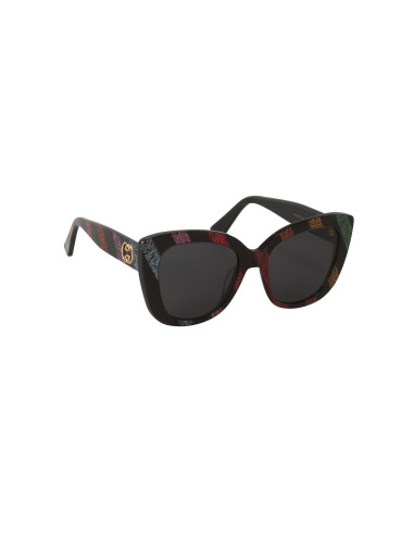 Gucci Gg0327S 003 Square Overseized Negro Rojo Azul | Sunnies.uno