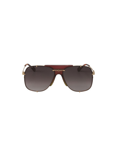 Gucci GG0739S 002 Square Shape Aviator Cafe Dorado