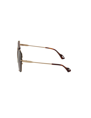 Gucci GG0739S 002 Square Shape Aviator Cafe Dorado