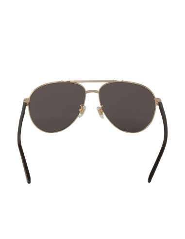 Gucci Gg0043SA 002 Aviator Metal Shape Gris Dorado Original