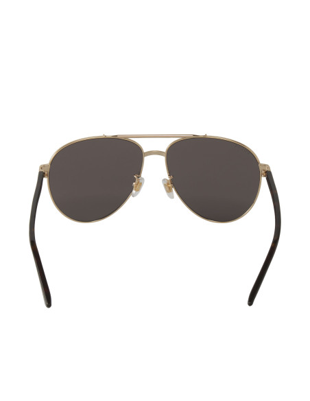 Gucci Gg0043SA 002 Aviator Metal Shape Gris Dorado Original