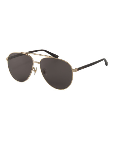 Gucci Gg0043SA 002 Aviator Metal Shape Gris Dorado Original