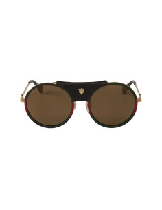 Gucci Gg0061s 017 Round Double Bridge Negro Clasico Piel  | Sunnies.uno 2
