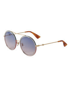 Gucci Gg0061s 023 Round Double Bridge Azul Vino Degradado Dorado | ...