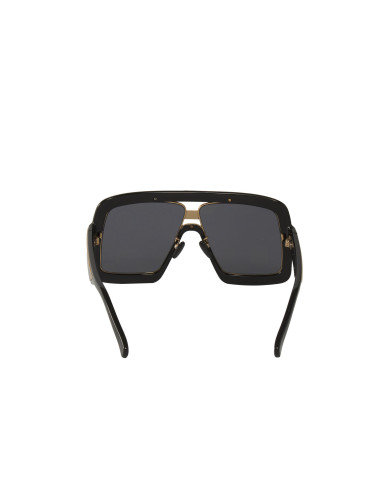 Gucci GG0900S 001 Aviator Oversized Negro Espejo Dorado