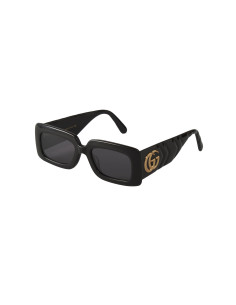 Gucci Gg0811S 001 Square Shape Negro Dorado Original