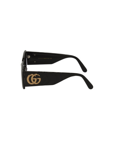 Gucci Gg0811S 001 Square Shape Negro Dorado Original