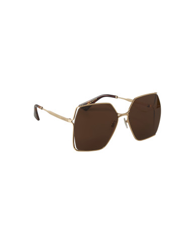 Gucci Gg0817S 002 Geometric Shape Cafe Dorado