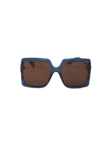 Gucci GG0876S 004 Square Oversized Azul transparente Cafe  | Sunni...