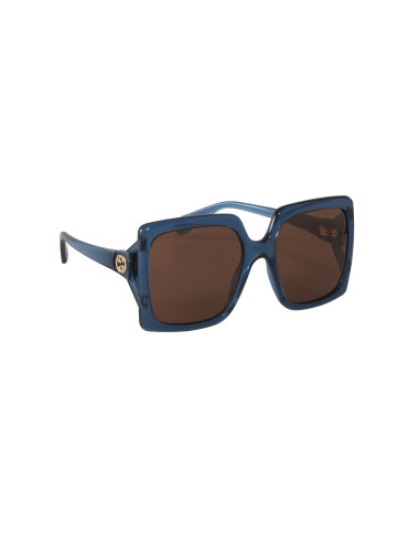 Gucci GG0876S 004 Square Oversized Azul transparente Cafe  | Sunni...